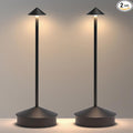 EJQ 2 Pack LED Cordless Table Lamp, Portable 6000mAh Rechargeable, Touch Control Outdoor Table Lamp, 3 Color Dimmable Cordless Table Lamps for Restaurant, Patio, Bedroom, Outdoor - Black