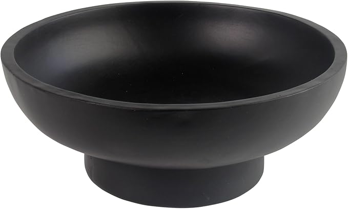 Modern Decorative Fruit Bowl for Keys Entryway Table, Holder Kitchen Countertop Minimalist Home Decor Accents Aesthetic With Pedestal,Black