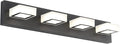 Ralbay Modern LED Black Vanity Lights 4 Lights Acrylic Bathroom Vanity Lighting Fixtures Modern Matte Black Bathroom Vanity Lights (Natural White Light)