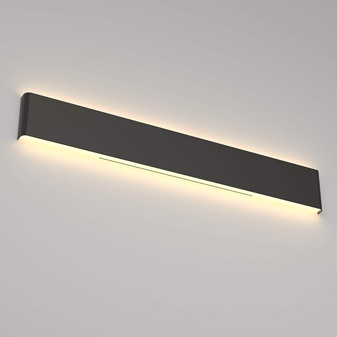 Ralbay 39.3inch Modern Black Vanity Light Fixtures LED Bathroom Wall Light Up and Down Bathroom Lighting Fixtures Warm White Light 3000K
