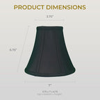 Royal Designs, Inc. BSO-704RC-7BLK/GL-2 True Bell Basic Lamp Shade with Round Clip, 3.75 x 7 x 6.75, Black with Gold, 2-Pack