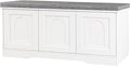 DINZI LVJ Shoe Bench, Entryway Storage Bench with Doors, Cushion, 2-Tier Shoe Rack with 6-Cubby, 39.4”L x 13.8”W Shoe Organizer Cabinet, Adjustable Shelf, Living Room, Bedroom, White