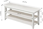Shoe Rack Bench for Entryway with Storage, 48", 3-Tier Wooden Shoe Bench for Hallway, Front Door, Entrance, White