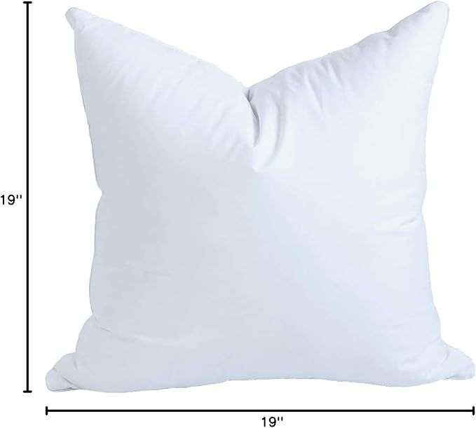 MoonRest® 19x19 Inch Synthetic Down Alternative Square Pillow Insert Form Stuffer for Sofa Shams, Decorative Throw Pillow, Cushion and Bed Pillow Stuffing - Hypoallergenic 19“X 19”