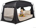 Privacy Blackout Sleep Bed Tent for Adults Kids Portable Bed Canopy Lightweight Breathable Mesh Windows Tents