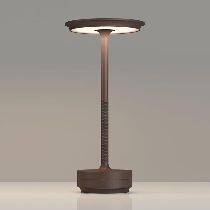 1 Pack Rechargeable Table Lamps Cordless, Portable 5000mAh Outdoor Table Light, 3 Color Stepless Dimming LED Table Lamp with Memory Function, for Home/Dinner/Patio/Restaurant.(Rust)