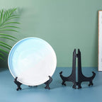 Artliving 7 Inch Black 12pcs/Set Plastic Easels Plate Display Stands Picture Frame Stand Holder