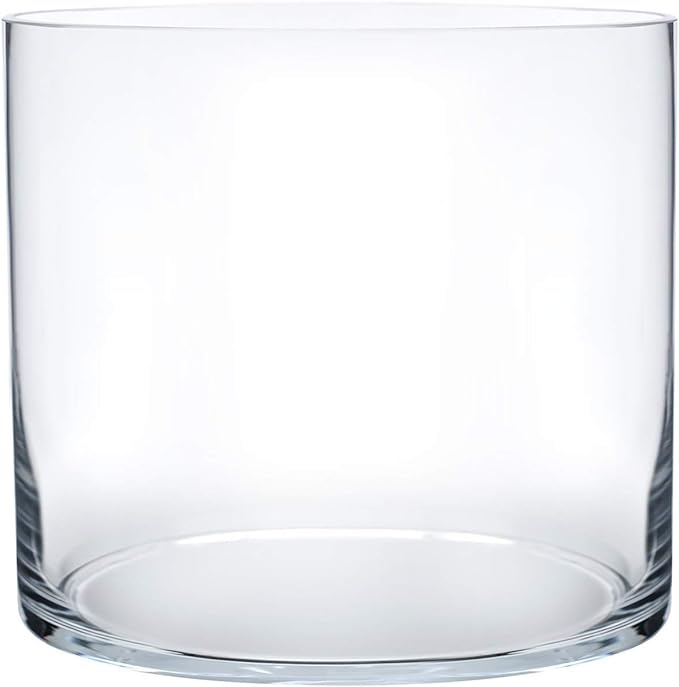 Royal Imports Flower Glass Vase Decorative Centerpiece for Home or Wedding - Cylinder Shape (4" Wide x 4" Tall, Clear)
