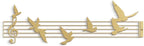 SIGNLEADER Metal Wall Art Decor Music Notes and Birds Modern Abstract Wall Sculpture Hangings Home Decoration for Living Room, Bedroom, Bathroom, Kitchen, Outdoor - 18" Gold