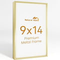 9x14 Aluminum Metal Picture Frame,Tempered Glass Gold Photo Frame 9x14 for Family Photo,Posters,Art,Document to Wall Mount Horizontally or Vertically
