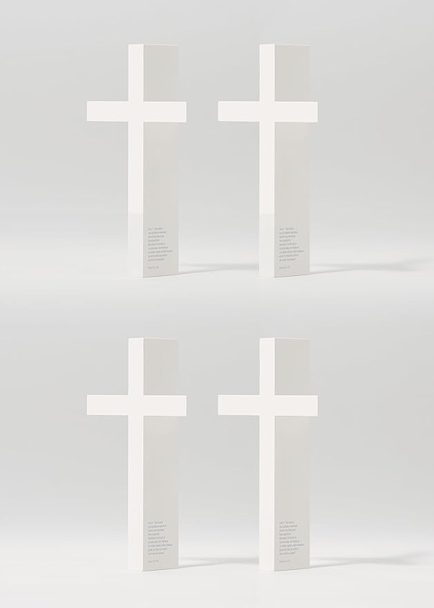 mosery Wall Cross a corner-attached cross white 5.9 inches high 4ea 1pack a daily reminder of Jesus magnetically attached without nails the most beautiful gift cross a holy object for home