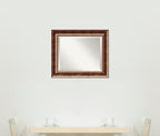 Amanti Art Bronze Wall Mirror 25x21 Manhattan Bronze Rectangle Bathroom Mirror for Wall Decor Living Room, Small Traditional Wood Frame, Hangs Horizonally and Vertically, Bathroom Decor, Beveled Edge