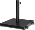 Patio Umbrella Base 43lbs Outdoor Umbrella Stand with Wheels, Heavy Duty Square Concrete Stand Market Umbrella, Black