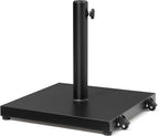 Patio Umbrella Base 43lbs Outdoor Umbrella Stand with Wheels, Heavy Duty Square Concrete Stand Market Umbrella, Black