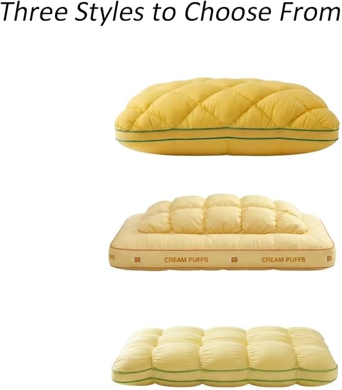 Luxury Hotel Pineapple Cloud Pillow, 3 Heights Plush Supportive Pillow for Back Side Sleepers, Machine Washable Premium Fiber Fill Decorative Throw Pillow (White, High Pillow)