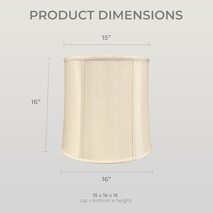 Royal Designs, Inc. BSO-719-16BG-2 Drum Basic Lamp Shade, 15 x 16 x 16, Beige, 2-Pack