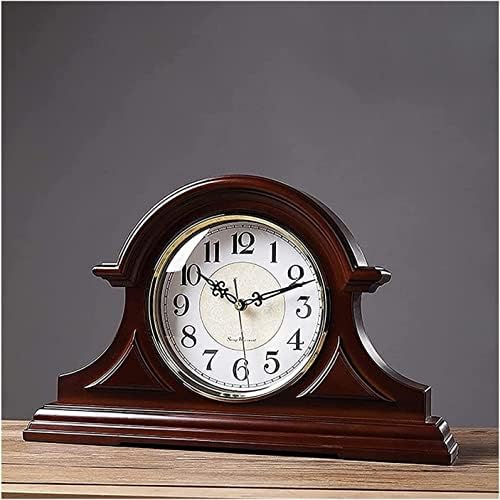 Silent Battery Operated Mantel Clock - Elegant Decorative Timepiece for Living Room, Office, Kitchen, and Shelf Idea for Home Décor