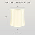 Royal Designs Basic Drum Lamp Shade - Eggshell 14 x 15 x 15