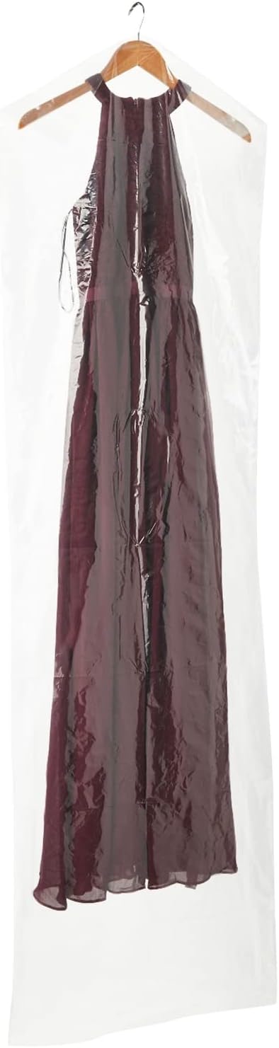 Juvale Clear Plastic Garment Bag - Dress Bags for Gowns & Dry Cleaner Covers - Hanging Clothes Organizer & Clothes Storage - 21 x 72 in, Pack of 50