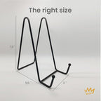 KINGDOM SOLUTIONS 8" 2-Pack Metal Stands Black – Book Stand – Sturdy Plate Holder for Art, Pictures, Books, Frames, and Decorative Displays