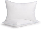 eLuxurySupply 2-Pack Premium Bed Pillows - Medium Density and Medium Loft Ideal for Back and Side Sleepers - 100% Cotton Casing - 20"X28" Standard/Queen Size