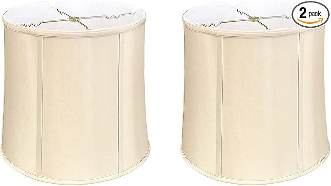 Royal Designs, Inc. BSO-719-14BG-2 Drum Basic Lamp Shade, 13 x 14 x 14, Beige, 2-Pack