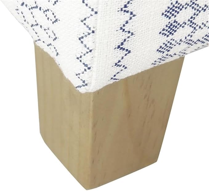 HomePop Home Decor | K7342-F2359 |Classic Square Storage Ottoman with Lift Off Lid | Ottoman with Storage for Living Room & Bedroom, Blue Stripe Large