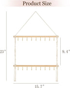Dahey Macrame Claw Clip Organizer, Hanging Hair Claw Clip Holder Storage Hair Accessories for Women Girls Jewelry Hanger Display Wall Decor for Bedroom Door Closet