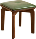 Small Footstool Ottoman 10 inch Faux Leather Wooden Step Stool Foot Stool Ottoman for Kitchen Living Room Bedroom Entryway