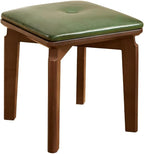 Small Footstool Ottoman 10 inch Faux Leather Wooden Step Stool Foot Stool Ottoman for Kitchen Living Room Bedroom Entryway
