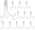 Artliving 6 Inch Clear Plastic Easels or Stand/Plate Holders to Display Pictures or Other Items at Weddings, Home Decoration, Birthdays, Tables (12 Pack)