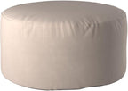 Howard Elliott Round Pouf Ottoman Foot Rest With Cover, Round Stuffed Foot Stool Filled with Polyester Fiber, Fluffy Comfortable Soft Seating for Living Room & Bedroom, 22 x 22 x 12 Inch, Bella Sand