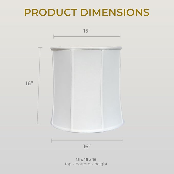 Royal Designs, Inc. BSO-719-16LNWH-2 Drum Basic Lamp Shade, 15 x 16 x 16, Linen White, 2-Pack