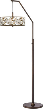 Craftsman Mosaic Bronze Downbridge Arc Floor Lamp