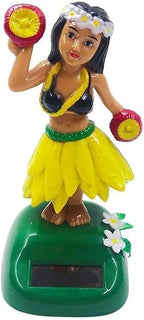 Solar Powered Hula Girl Dancing Figures Decoration, Swinging Hawaiian Girl Doll Car Dashboard Ornaments for Car Interior Home Party Decor Learning Portable