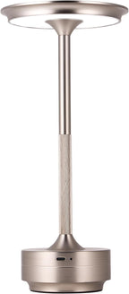Rechargeable Cordless LED Table Lamps Touch Sensor Light, 3-Levels Portable Dimming Wireless Battery Operated Lamp，Nightstand Lamp/Night Light/Restaurant Table/Outdoor/Coffee/Bar (Silver)