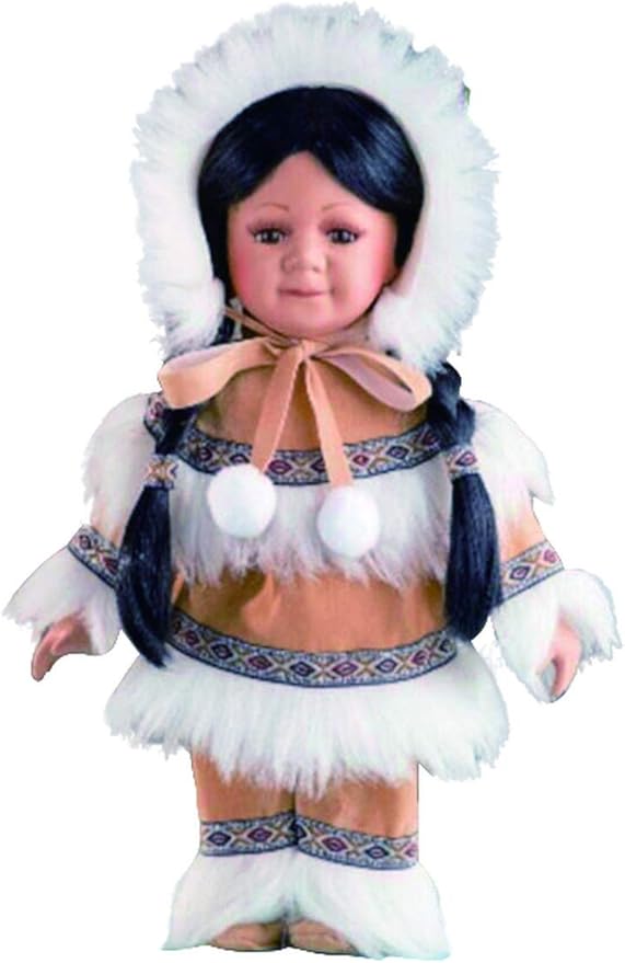 KINNEX COLLECTIONS SINCE 1997 12" Collectible Native American Indian Porcelain Doll - D12689 (Kachikan)