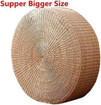 HUAWELL 2 Pack Super Bigger Size Tatami Floor Pillow Sitting Cushion, Round Padded Room Floor Straw Mat for Outdoor Seat Dia: 60CM (23.6)