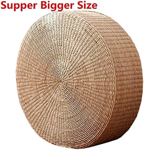 HUAWELL 2 Pack Super Bigger Size Tatami Floor Pillow Sitting Cushion, Round Padded Room Floor Straw Mat for Outdoor Seat Dia: 60CM (23.6)