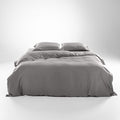 Olive + Crate Tencel Eucalyptus Cooling Duvet Cover Set - Hypoallergenic, Lyocell Tencel Duvet Cover - Soft, Temperature Regulating with Hidden Button Closure & Corner Ties - King Size [Stone Gray]
