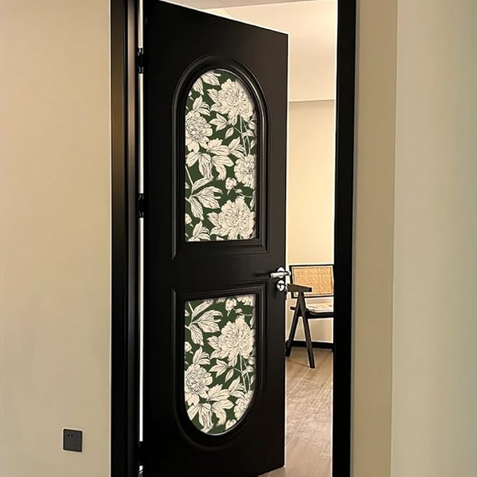 Peel and Stick Wallpaper Contact Paper for Cabinets Drawers Green Beige Floral Flower Vintage Design 17.5x500in Self Adhesive Wall Removable Desk Bedroom Moody Renter Friendly Modern