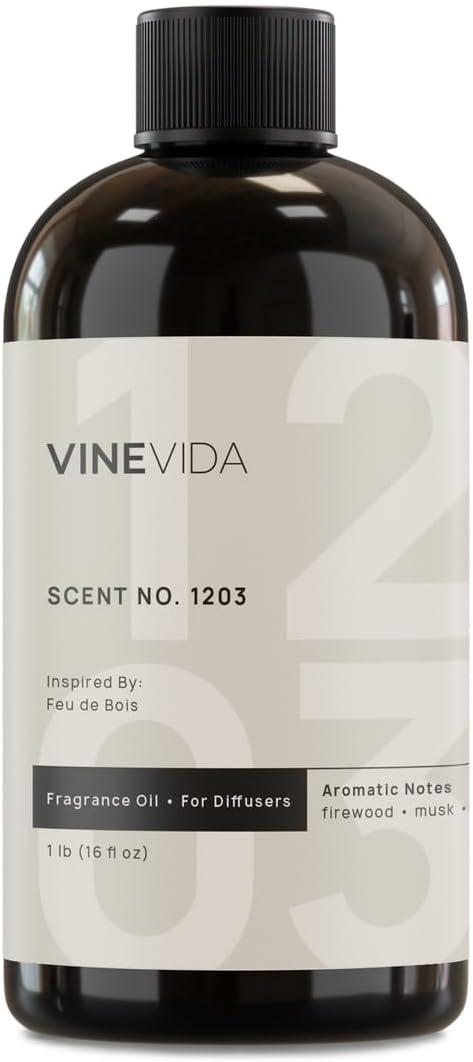 VINEVIDA [16 Fl Oz] Scent NO. 1203 Fragrance Oil for Cold Air Diffusers, Aromatic Notes of Smokey Woody Musk, Essential Oils for Diffuser Oil Refill & Air Freshener Room Spray