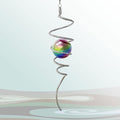 Multi Color Wind Spinner Tail Gazing Ball Spiral Decorative Sun Catcher Visual Illusion Wind Spinner Stabilizer Indoor Outdoor Garden Decoration Wind Sculptures-13in Height