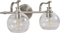 ANDY STAR Brushed Nickel Bathroom Light Fixture, 2 Light Bathroom Vanity Light, Farmhouse Silver Wall Sconce, Anti-Rust Wall Lamp with Sturdy Metal Lamp Body for Bedroom, Living Room, Restroom