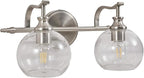 ANDY STAR Brushed Nickel Bathroom Light Fixture, 2 Light Bathroom Vanity Light, Farmhouse Silver Wall Sconce, Anti-Rust Wall Lamp with Sturdy Metal Lamp Body for Bedroom, Living Room, Restroom