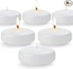 White Floating Candles-3 Inch Unscented Dripless Wax 13-15 Hours Burning,36 Pack for Centerpieces Floating Candles, for Cylindrical Vases, Swimming Pool,Restaurant,Wedding,Party Decoration