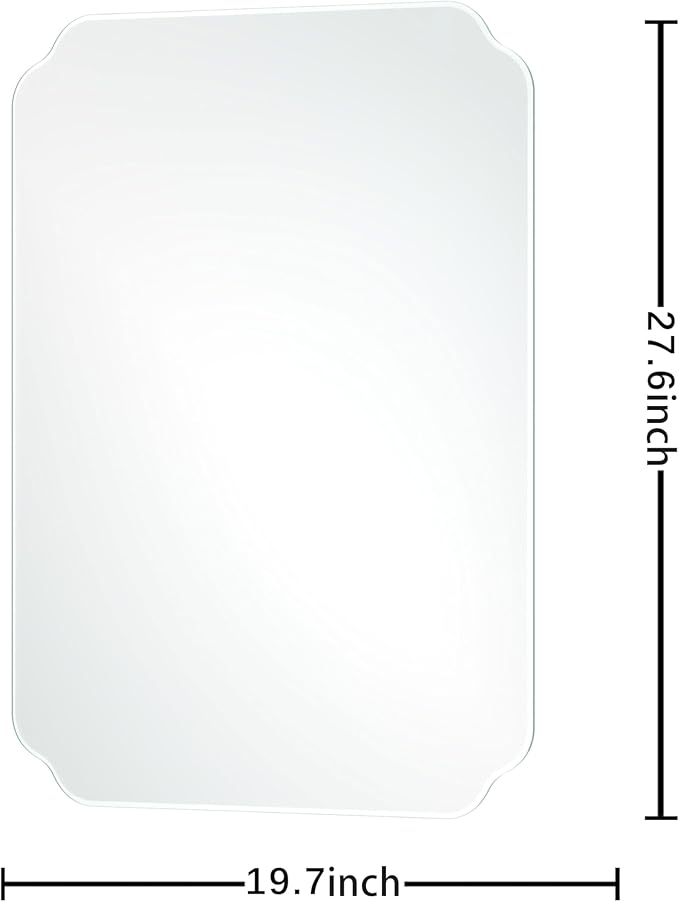 Bathroom Mirrors for Over Sink, Frameless Mirrors for Wall, 20x28 Inch Beveled Bathroom Mirror, Bathroom Vanity Mirror for Bedroom Living Room Entryway Home Decor