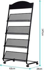 Iron Simple Floor-Standing Magazine Display Rack - Black