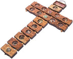 Holy Land Market Stations of the Cross etched as icons on this Olive wood Cross made by Laser technology (14 Stations Cross/Crucifix, 14 Inches)
