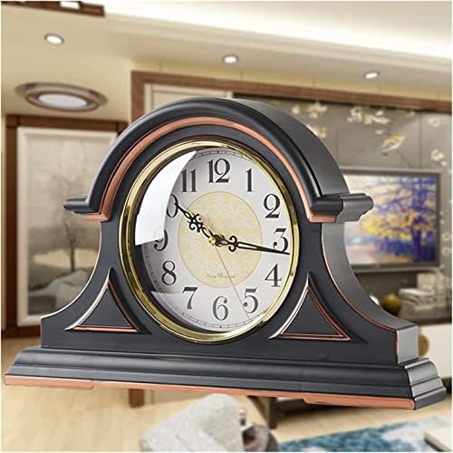 Silent Battery Operated Mantel Clock - Elegant Decorative Timepiece for Living Room, Office, Kitchen, and Shelf Idea for Home Décor